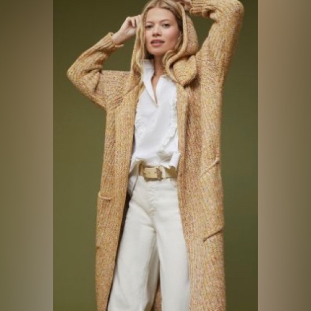 Pilcro hooded duster cardigan- size small- Anthropologie